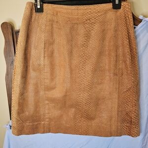 Vintage 90s Genuine Leather Snakeskin Style Skirt With 28" Waist By LNR